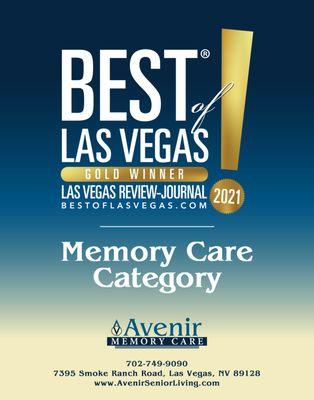 Gold winner, Best of Las Vegas Memory Care Community 2021