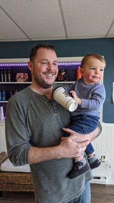 Anna gave our son an awesome first haircut!