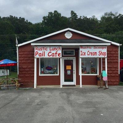 Rustic scoops ice cream shop and café  where you can get fresh made sandwiches and hand it ice cream all in one location