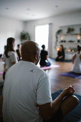 All classes begin with a moment to fully arrive and focus on breath.