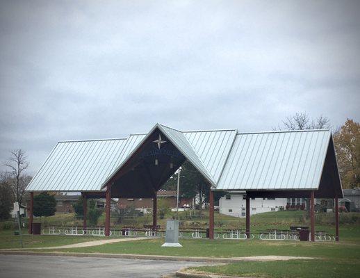 One of two picnic shelters.