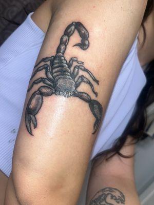 Scorpion design from a previous artist, Raymond touched up to fix line work and shading.