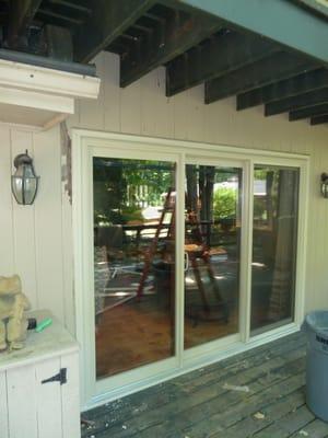 New 3-Panel Patio Door with Aluminum Trim