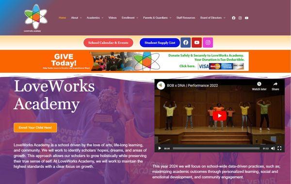 www.loveworksacademy.org website design.