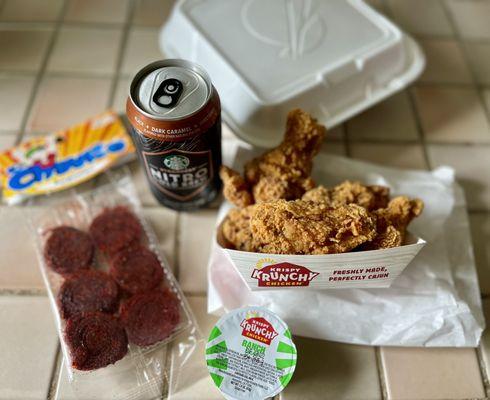 Was craving fried chicken while grabbing gas, took Krispy Krunchy chicken home and air fried it and it was delicious.