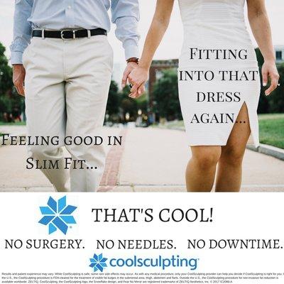 We offer non-invasive fat reduction with CoolSculpting. With the latest CoolAdvantage technology we can treat more surface area in less time