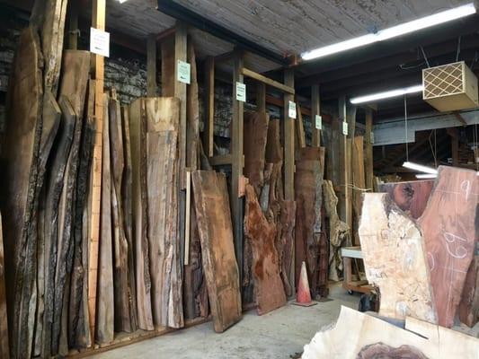 Redwood slabs, pecan slabs, and more