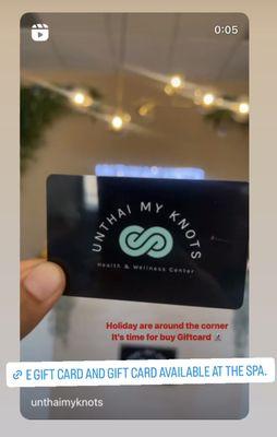 Gift card available