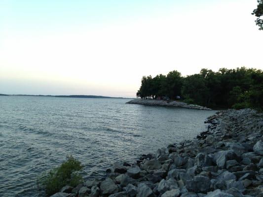 Tent sites are right on the water