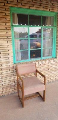 Adorable little retro chair right outside our room. So you can sit outside and enjoy some fresh air.