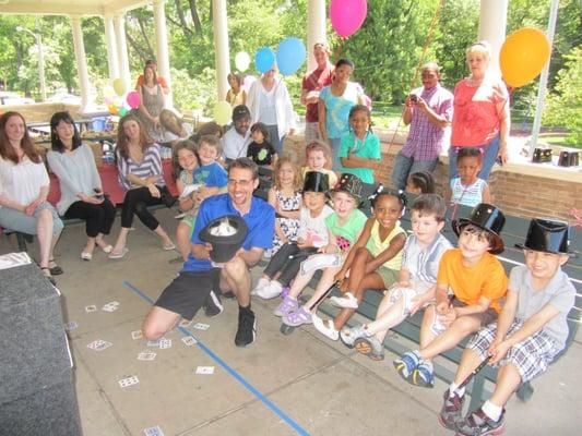 Michael with kids in Philadelphia at a birthday party