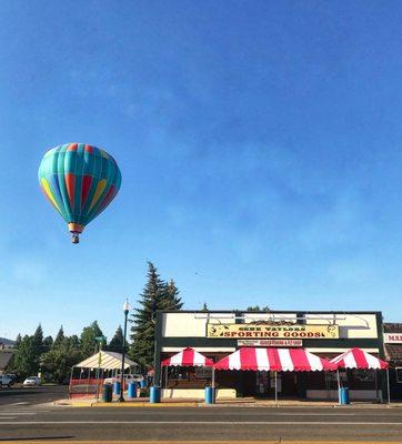 Gene Taylor's store front after the 2018 4th of July balloon festival.