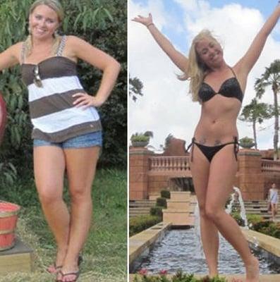 Erica lost 22 lbs and 3 dress sizes in 60 days with Shakeology and Insanity.