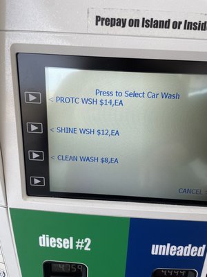 Car wash prices