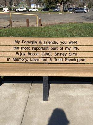 One of the four benches on both courts.