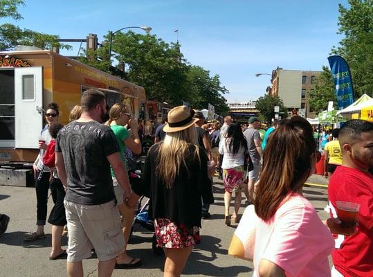 Food trucks and crowds