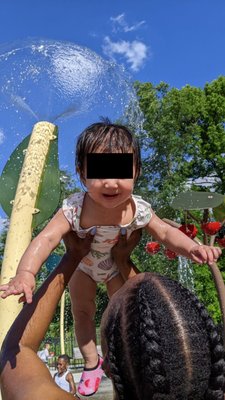 Fun at the spray park with Niara!