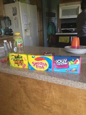 Sour Patch Kids Swedish Fish jolly ranchers