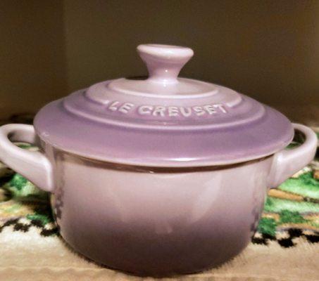 8 oz casserole dish. Pretty setting out in my kitchen.