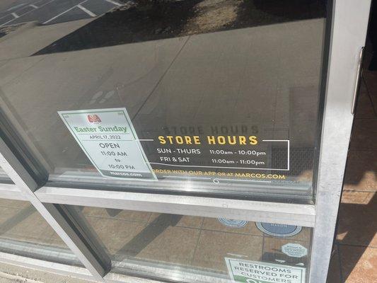 Store hours