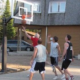 Red Rock Bible Camp playing some two-on-two on their new Hercules gold basketball hoop