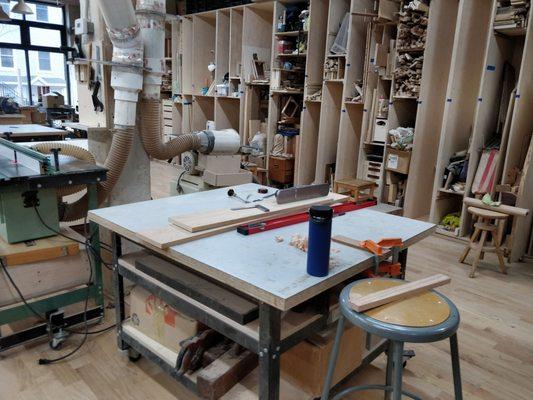 Studio time table.  Ended up using jointer, thickness planer, tablesaw and clamps.