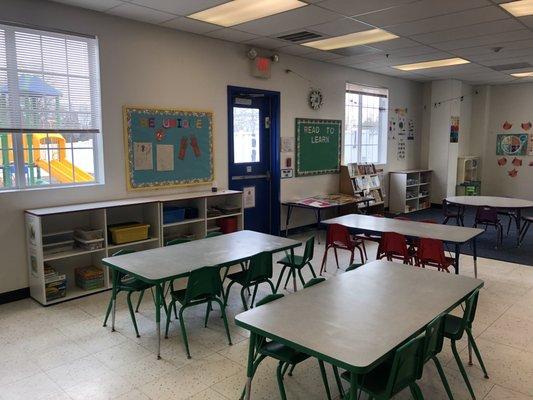 Our After School room is used in the afternoon! Teachers help children complete their homework before completing fun art projects!