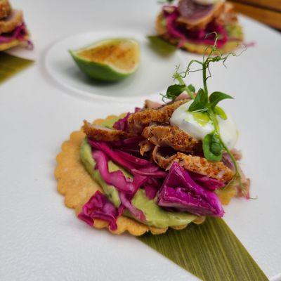 Close Up of Tuna Tostadas