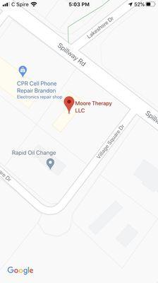 Located between Subway and Rapid Oil Change