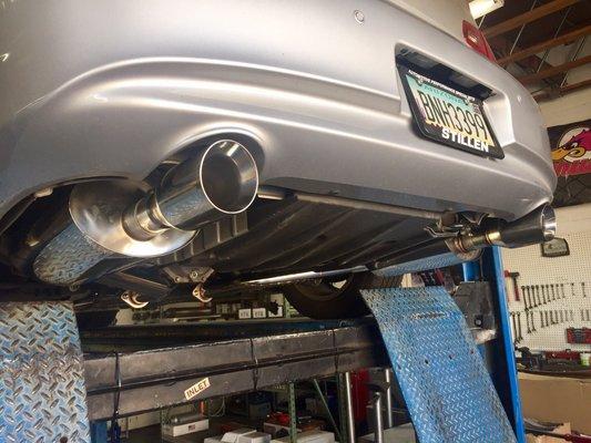 Top Speed Pro 1 Y back exhaust on G37 Sedan