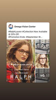 20% Off Sale Ralph Lauren Ophthalmic Glasses