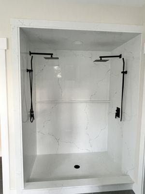 Full Quartz Shower walls and Pan