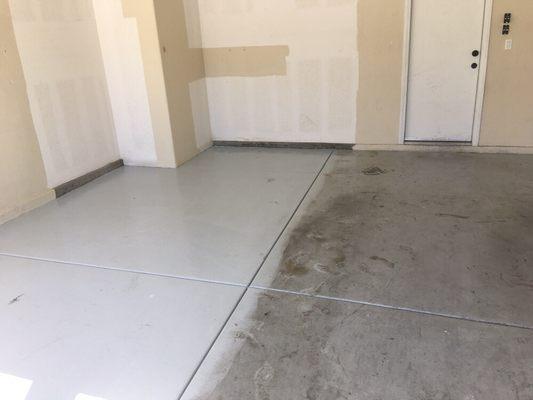 Garage floor cleaning by Todd's Carpet and Tile Cleaning