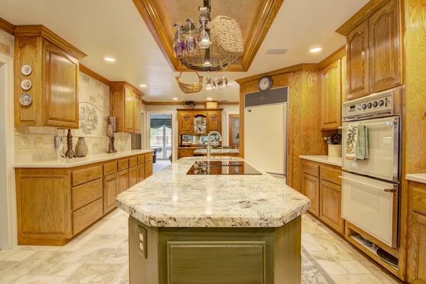 Tailored some of their shots to both feature our countertop work, while also capturing it within the room as a whole.