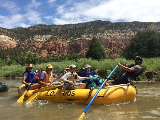 Rafting the Chama River, a 3 day wilderness trip, flowing through colorful sandstone cliffs.