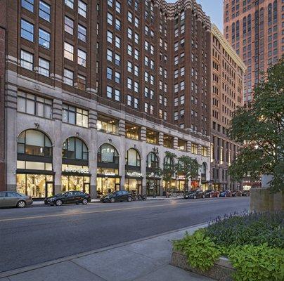 Street-level retail at one of our commercial properties in downtown Detroit