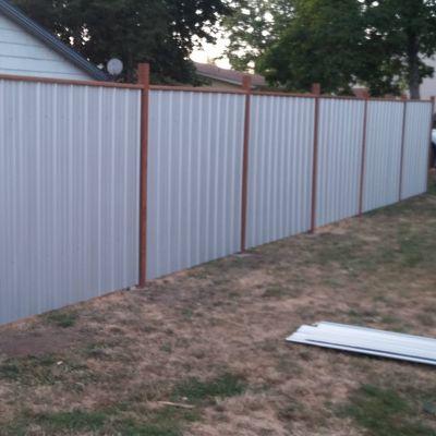 Partial view of fence