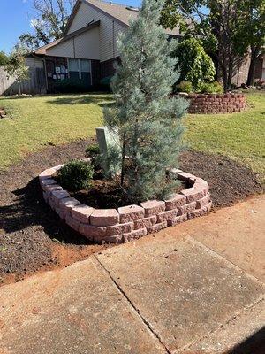 Hardscaping and tree planting.