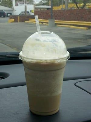 Frozen medium caramel latte. Frozen heaven!