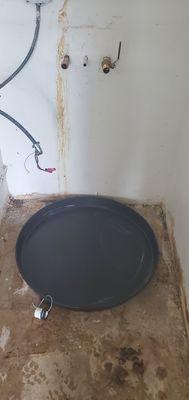 Water heater pan.