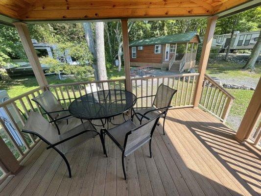 Cabin 79. Love that these table and chairs outside are already provided