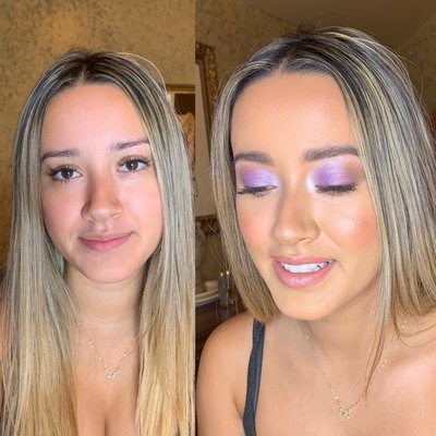 Before and after transformation by olivia. Makeup for electric zoo music festival