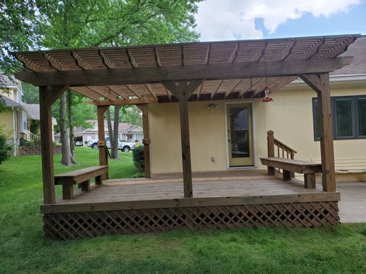 A deck we power washed and stained.