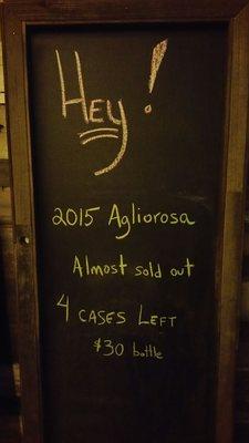 Last of the Agliorosa Super Tuscan blend for sale.