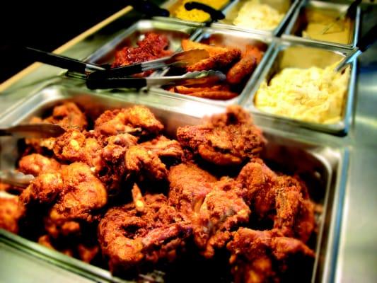 Crispy Ranch Chicken is offered on the buffet and can be ordered for takeout or delivery.