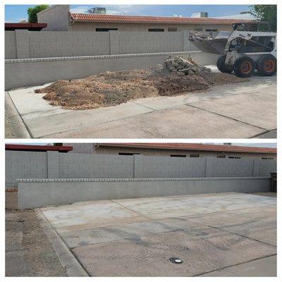 Dirt and concrete removal from a DIY project for a client in Youngstown