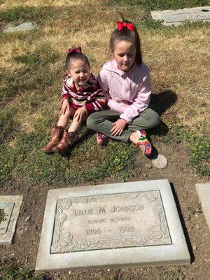 My kids with their great grandma