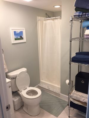 A beautiful new bathroom in our basement completed by Joe and his team!