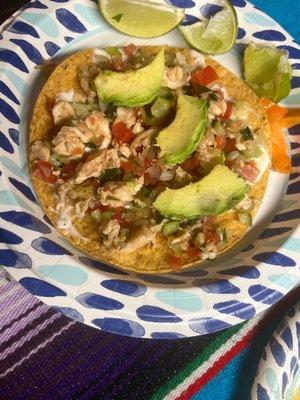 Tostada de ceviche