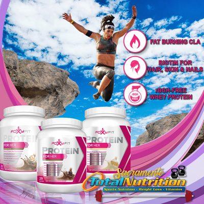 FoxyFit Supplements are perfect for women. Always fully stocked at Total Nutrition